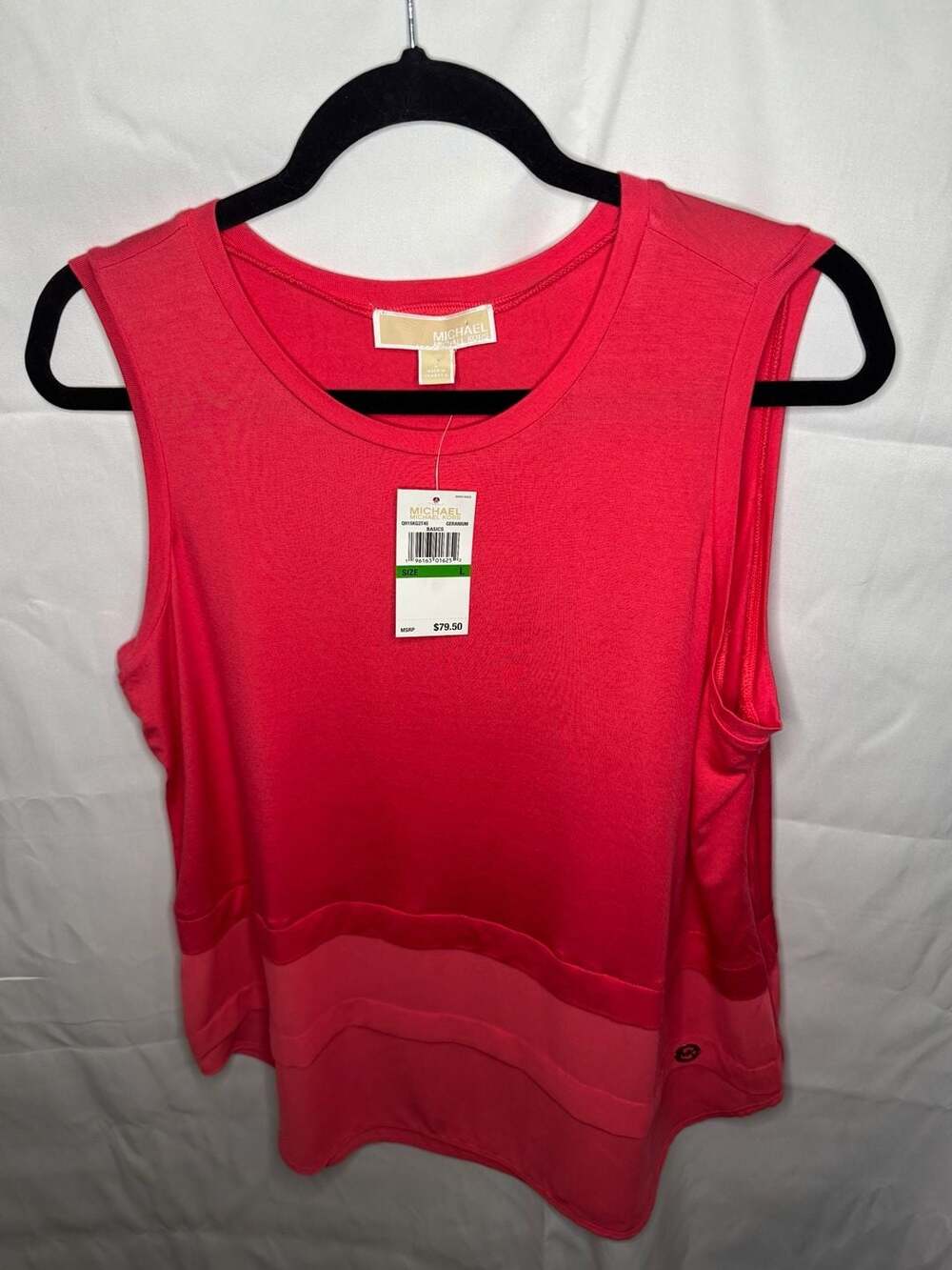 MICHAEL Michael Kors Geranium Tiered Mixed Media Sleeveless Tank Top